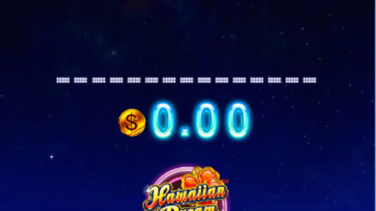 Tampilan antarmuka futuristik dan tropis dari slot Hawaiian Dream Boost