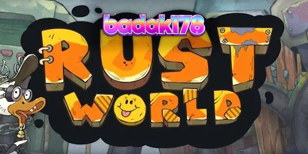 Tampilan visual slot Rust World dengan grid 7x7 dan tema unik